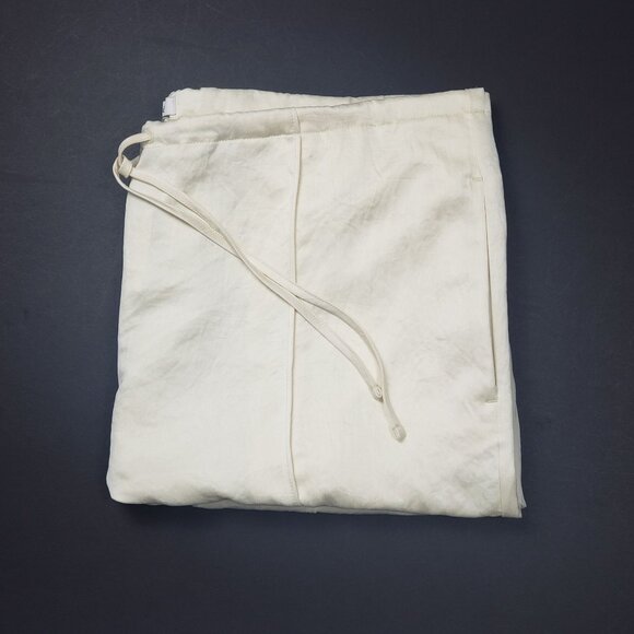 Madewell Pintucked Slim Pull-On Pants in Satin Women's Size PM Cream Cake Batter - Picture 16 of 16